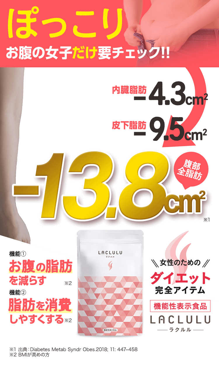 ぽっこりお腹の女子だけ要チェック!! ラクルル 機能性表示食品